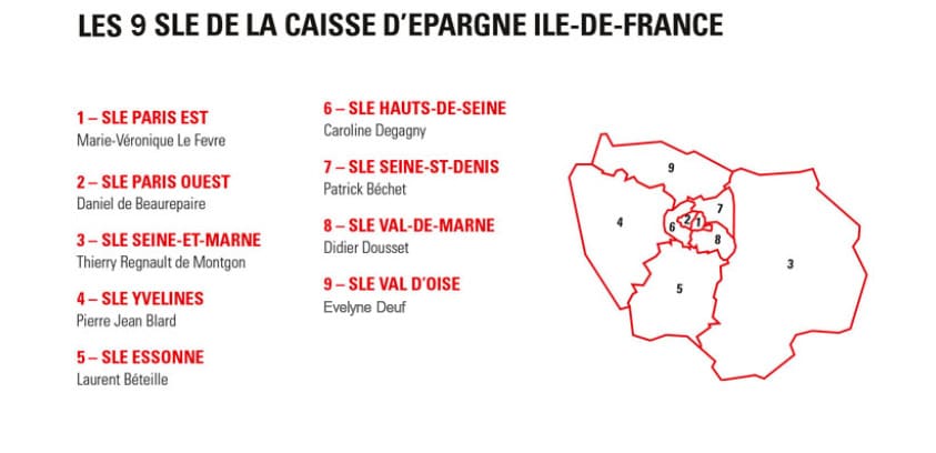 Caisse d'Epargne Ile-de-France - Carte des SLE